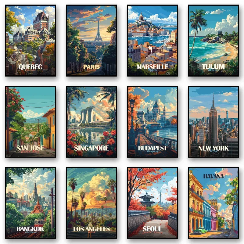 Embroidery Art Painting - Modern Classics Famous Architectural Landscapes Around