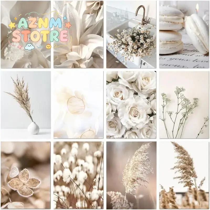 Embroidery Diy - CHENISTORY 5d Diamond Painting White Flowers