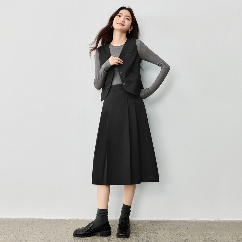 Embroidery Vest - SENTUBILA Office Outfits Waistcoat Skirt Suits