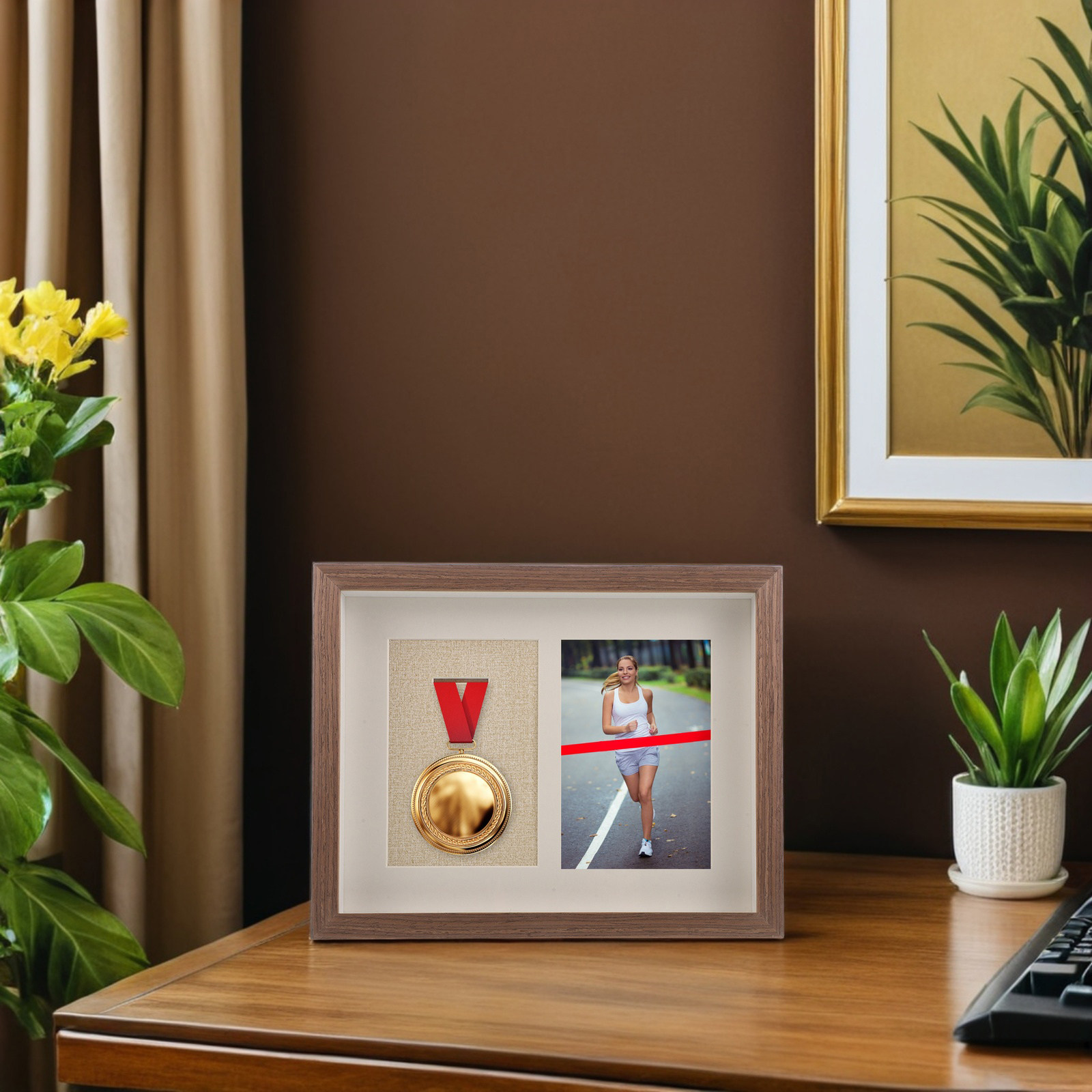 Frame Display Wood - Wood Medal Display Frame 10 Inch
