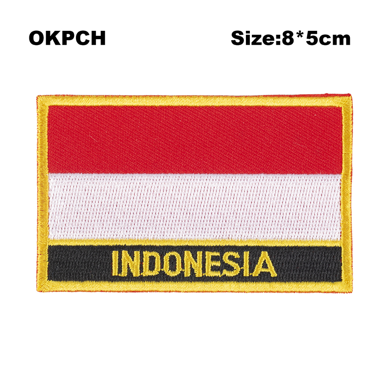 Embroidery In Indonesia - Indonesia Flag Embroidery Patches Iron on