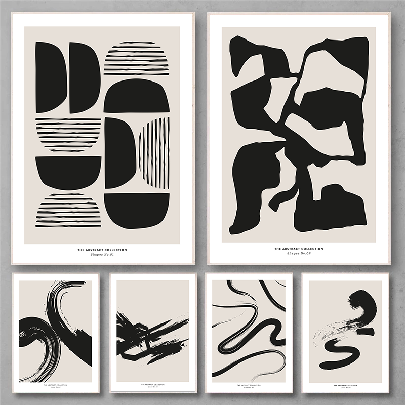 Embroidery Art Painting - Minimalist Paint Strokes Abstract Wall Art