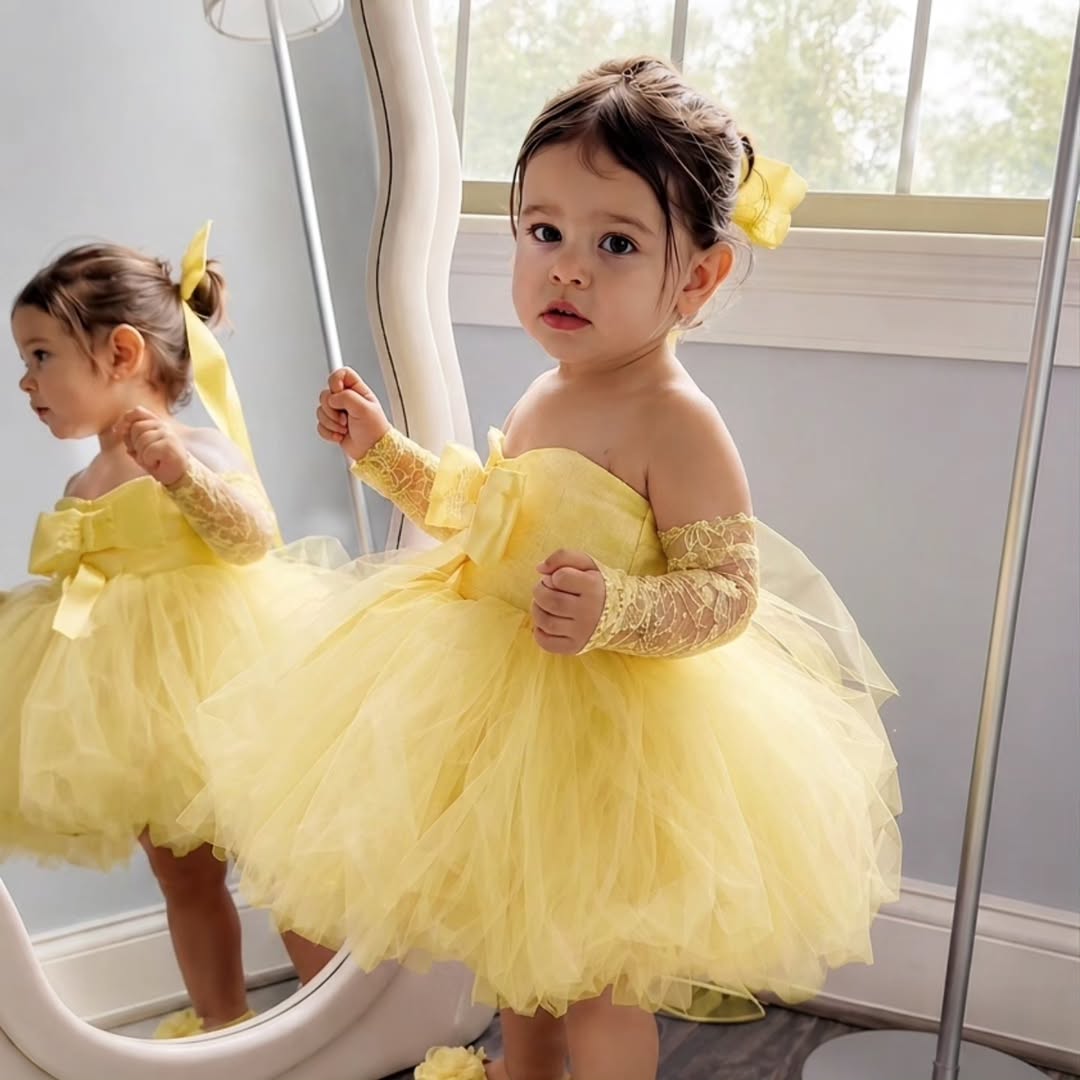 Princess Yellow Flower Girl Dr - Embroidery Yellow Flower ulasan dan harga
