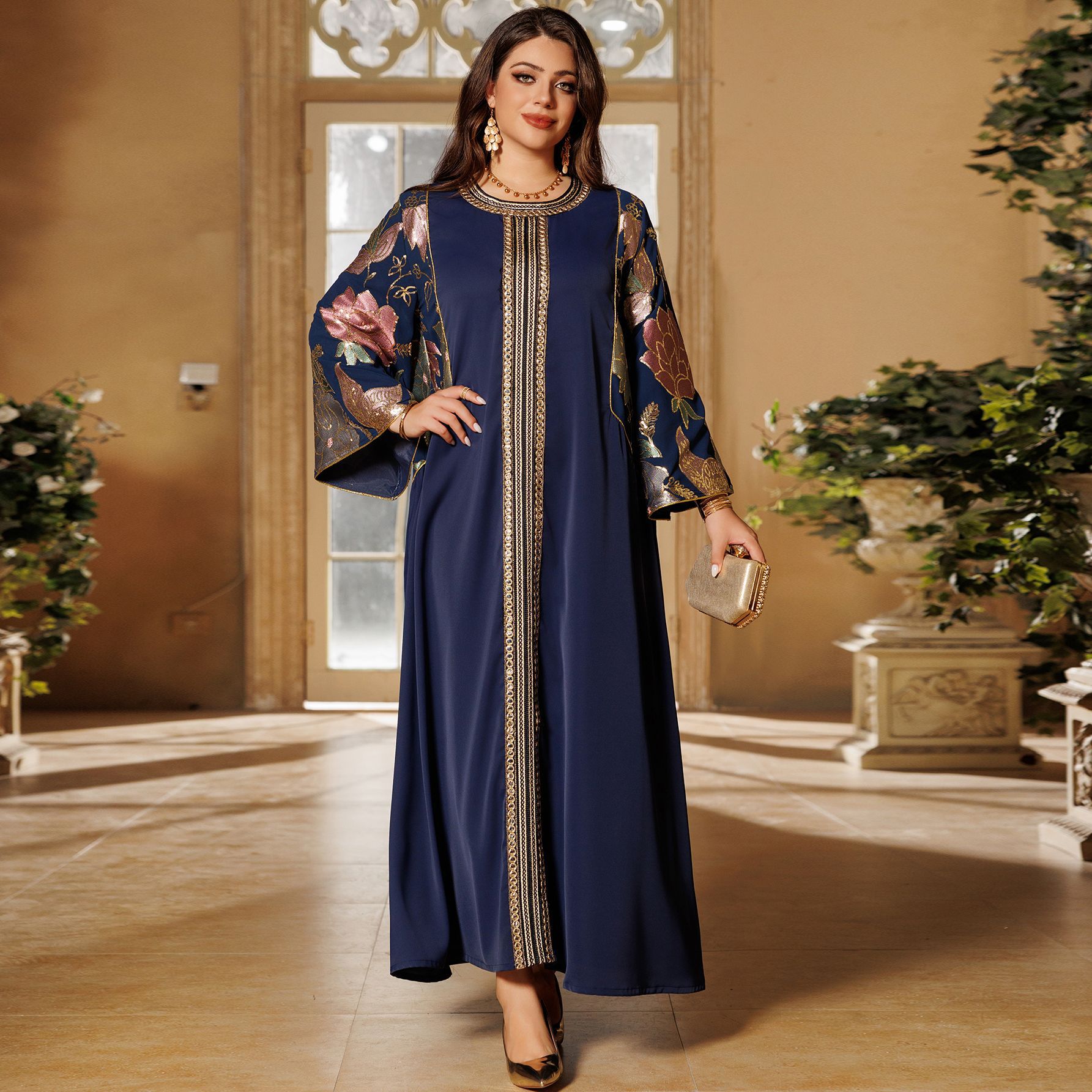 Eid Muslim Party Dress for Wom - Embroidery Kaftan ulasan dan harga
