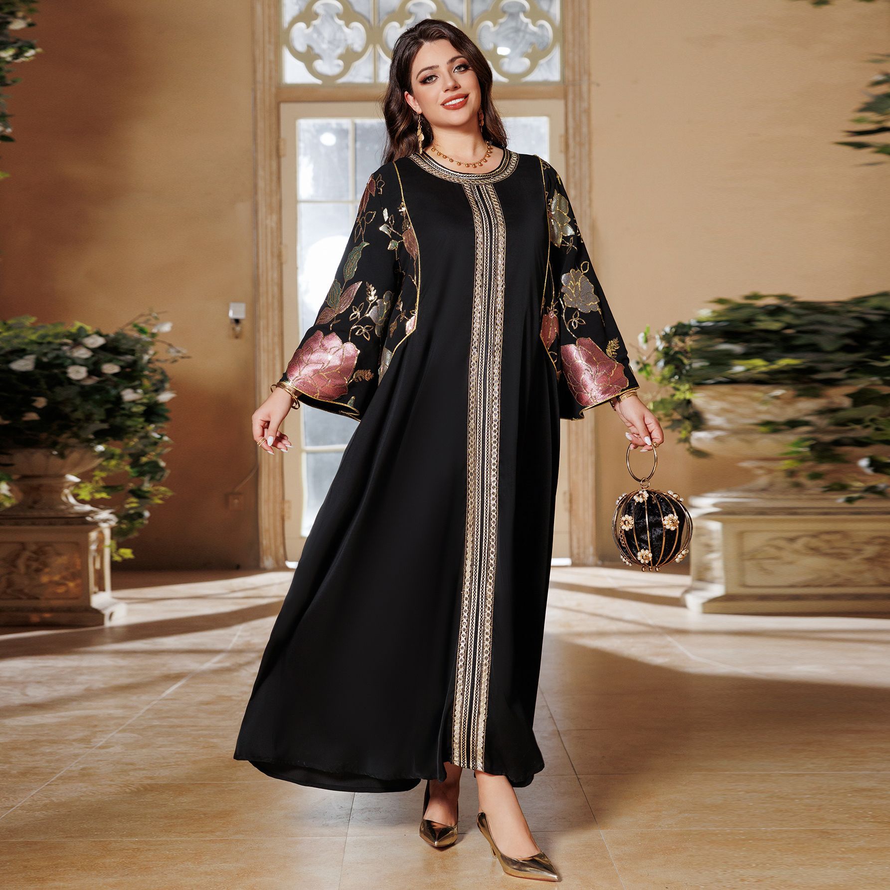 Eid Muslim Party Dress for Wom - Embroidery Kaftan ulasan dan harga
