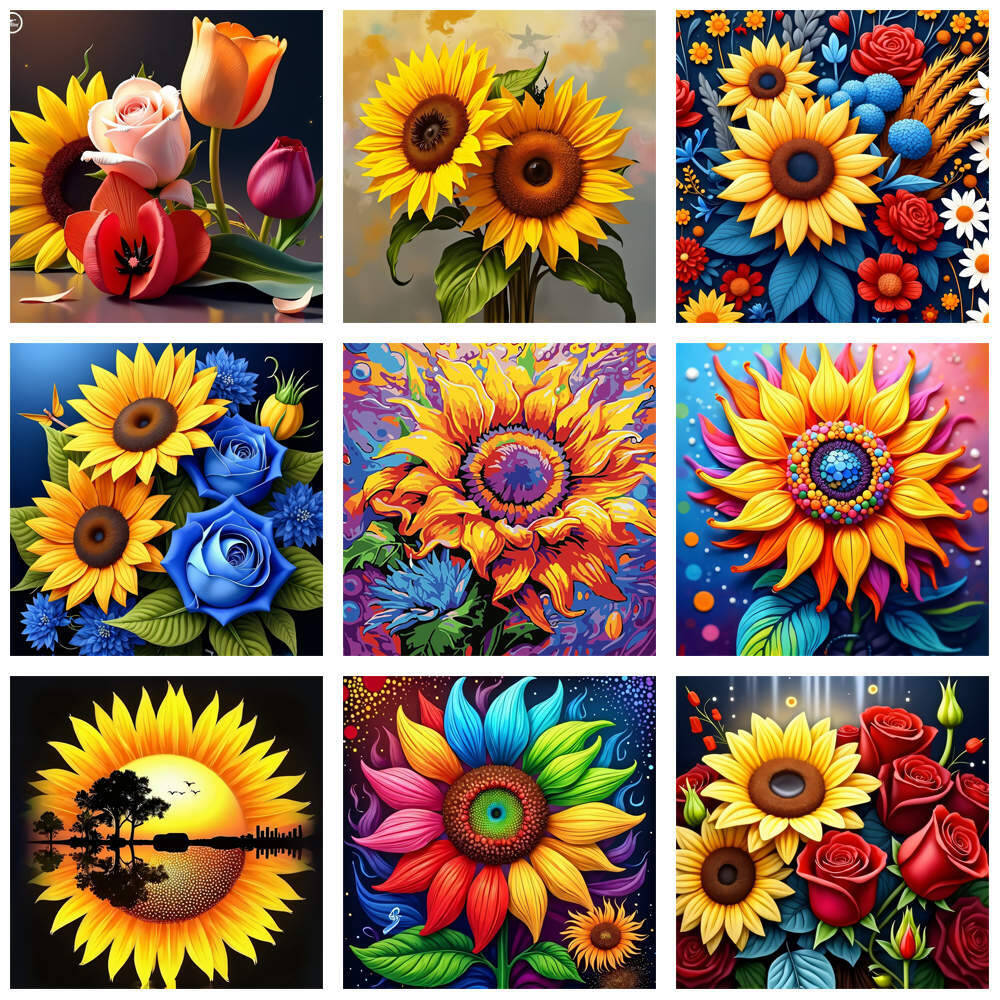 HUACAN Diamond Painting 5d Sun - Embroidery Rose Stitch ulasan dan harga