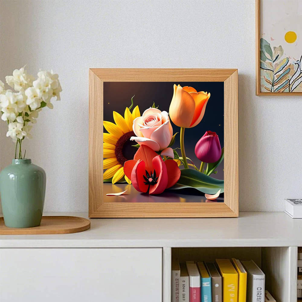 HUACAN Diamond Painting 5d Sun - Embroidery Rose Stitch ulasan dan harga