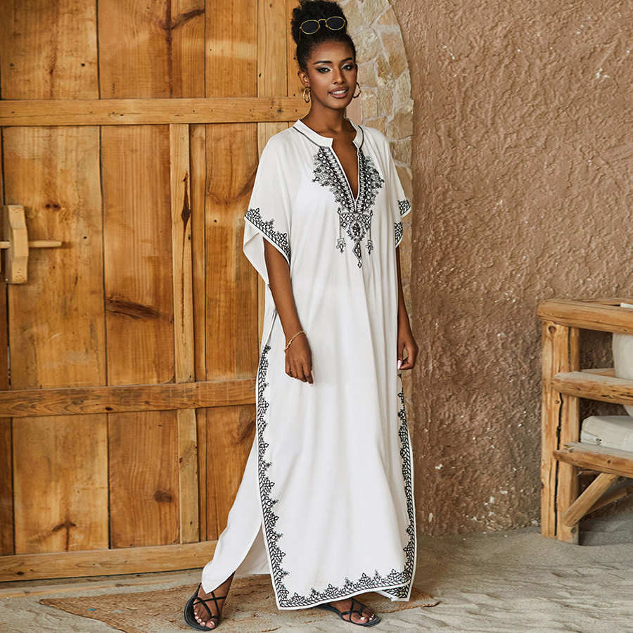 Kaftan Dresses Bathing Suit fo - Embroidery Kaftan ulasan dan harga