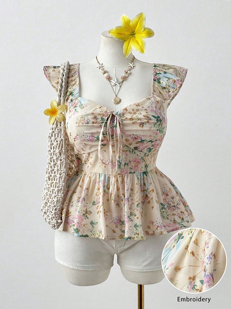 New Embroidery Floral Plus Siz - Embroidery Vest ulasan dan harga