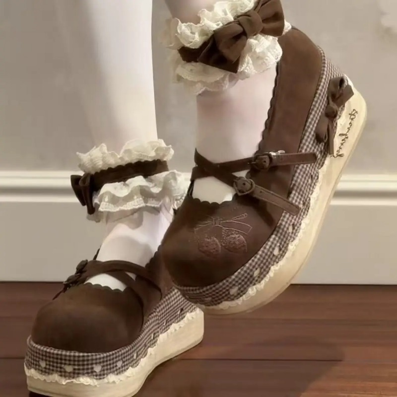 Lolita High Heels Height Incre - Embroidery Pattern ulasan dan harga