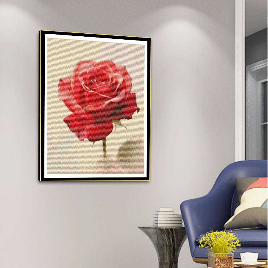 A cross-stitch embroidery with - Embroidery Rose Stitch ulasan dan harga