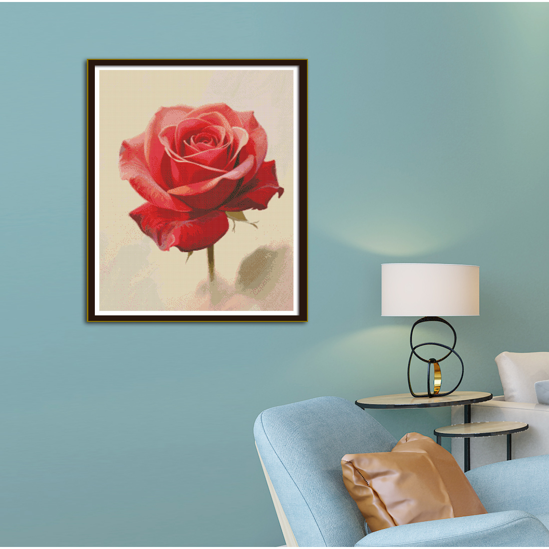 A cross-stitch embroidery with - Embroidery Rose Stitch ulasan dan harga