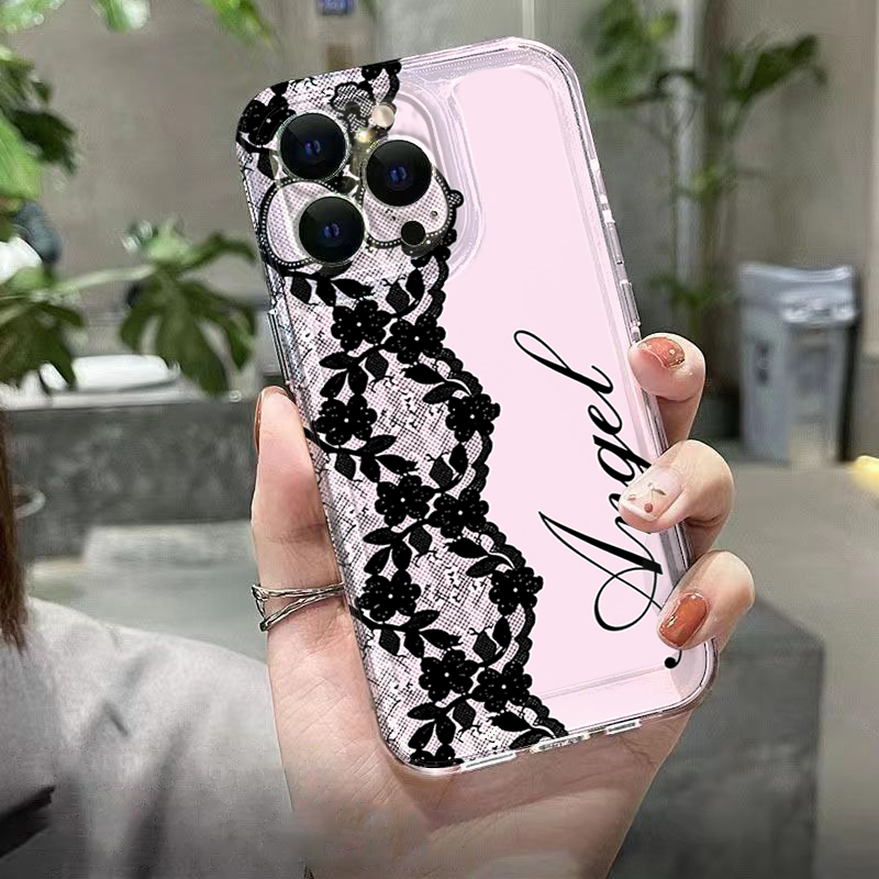 New Black White Lace Phone Cas - Embroidery White ulasan dan harga