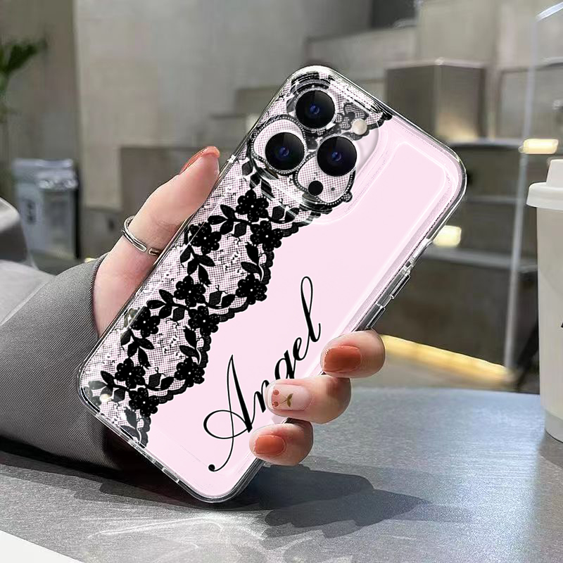 New Black White Lace Phone Cas - Embroidery White ulasan dan harga