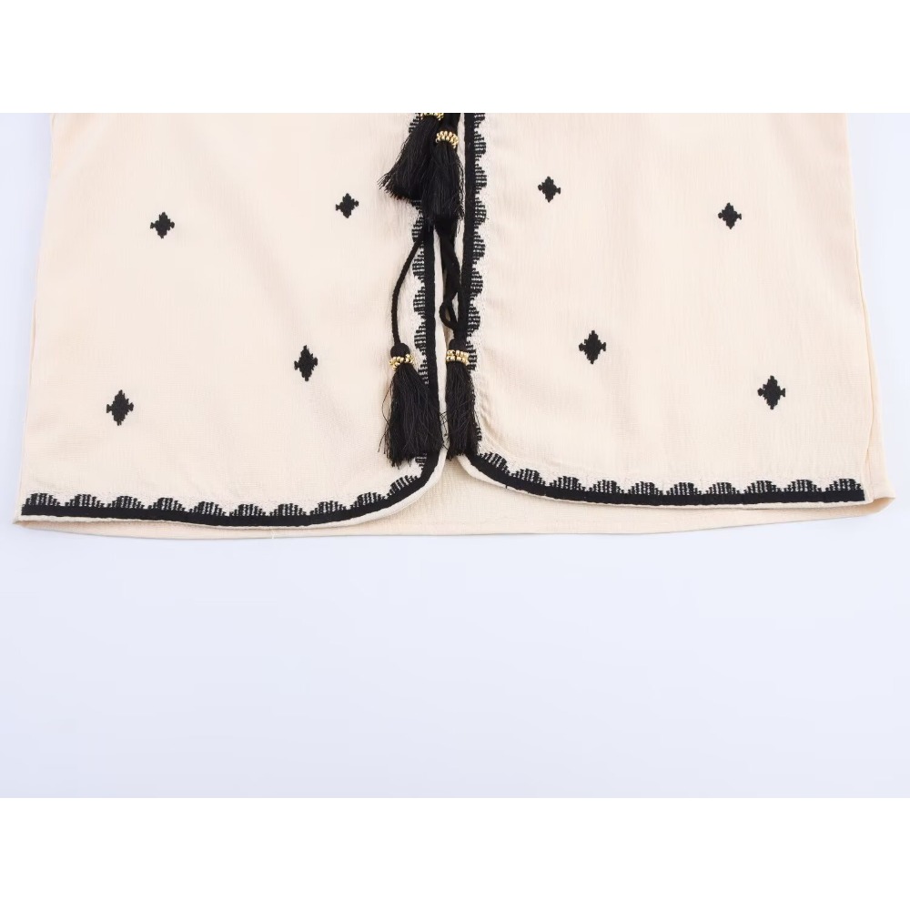 Stylish Embroidered Short Sets - Embroidery Vest ulasan dan harga