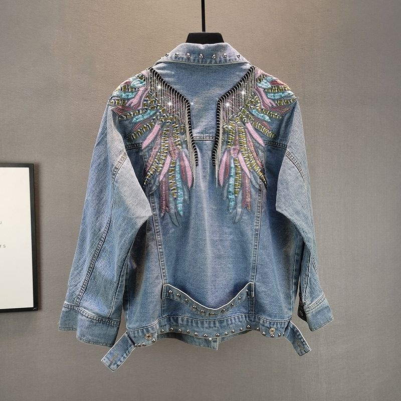 2026 New AutumnFashion Rivet W - Embroidery Jeans ulasan dan harga