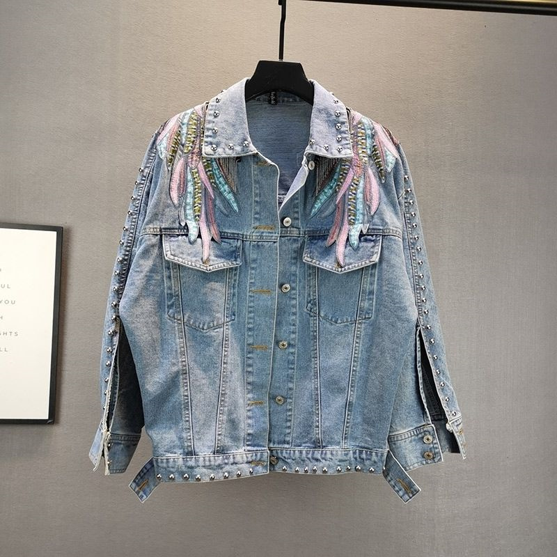 2026 New AutumnFashion Rivet W - Embroidery Jeans ulasan dan harga