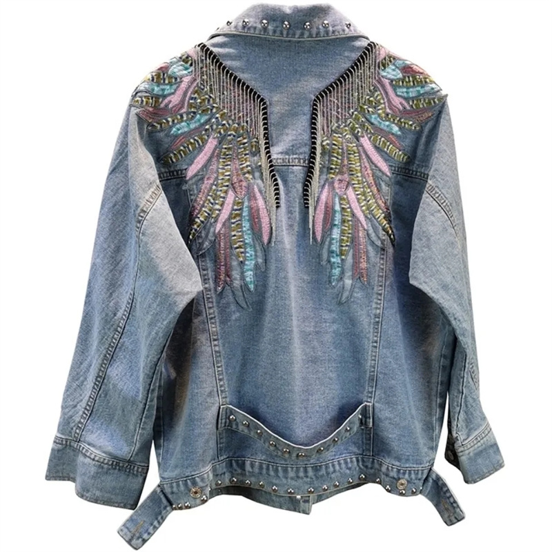 2026 New AutumnFashion Rivet W - Embroidery Jeans ulasan dan harga