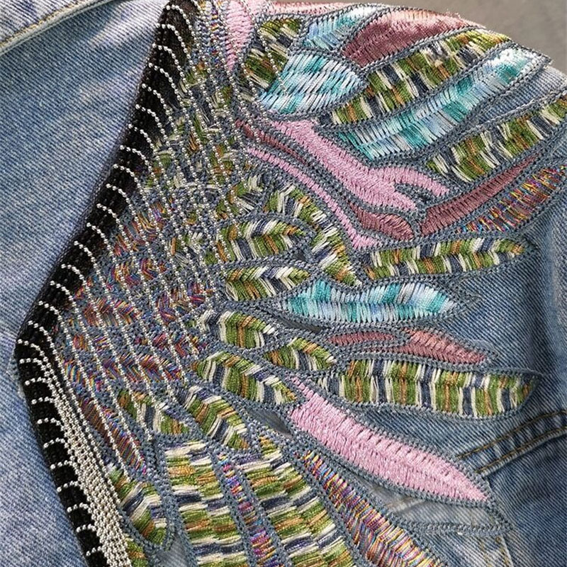 2026 New AutumnFashion Rivet W - Embroidery Jeans ulasan dan harga