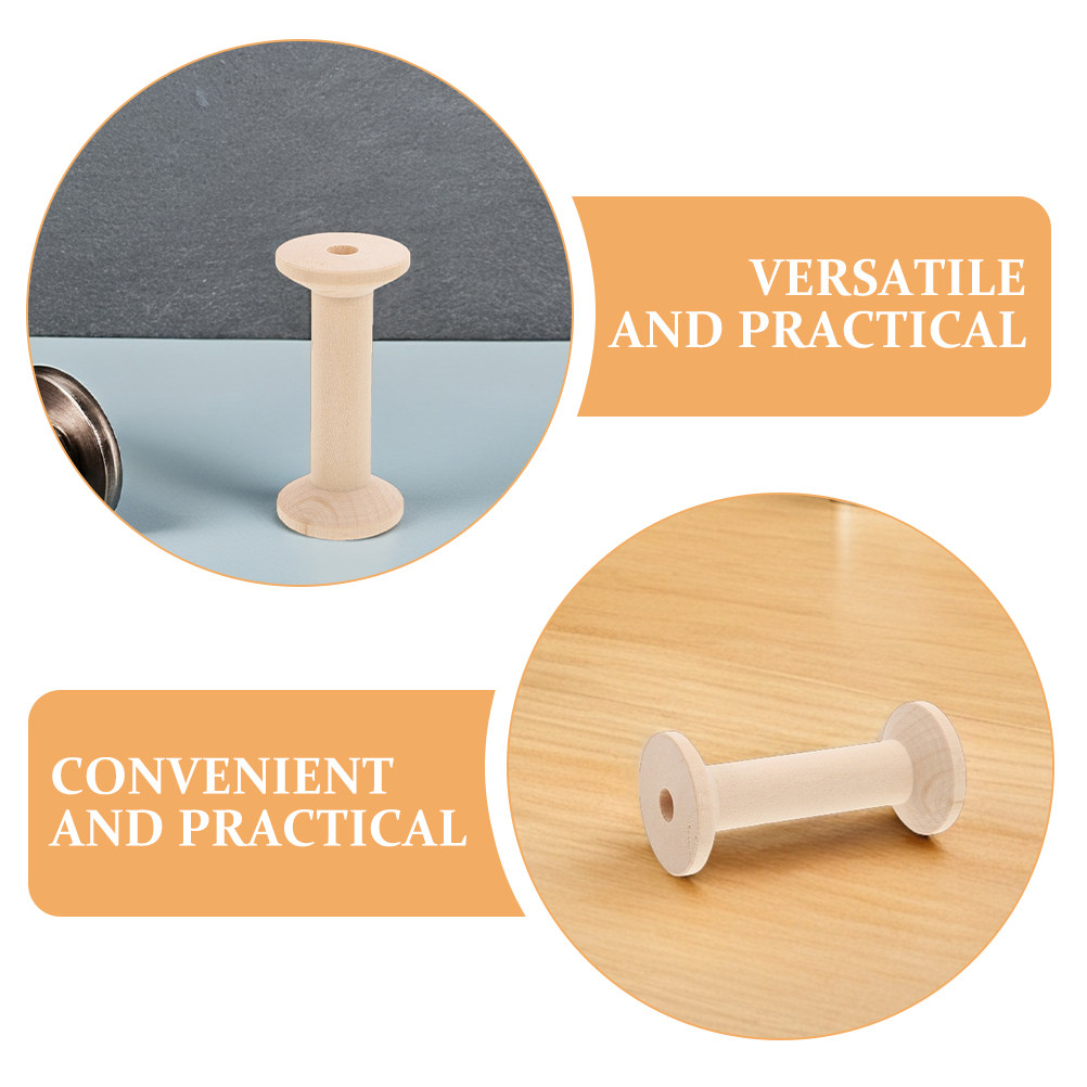 4Pcs Wooden Bobbin Set Handcra - Embroidery Diy ulasan dan harga