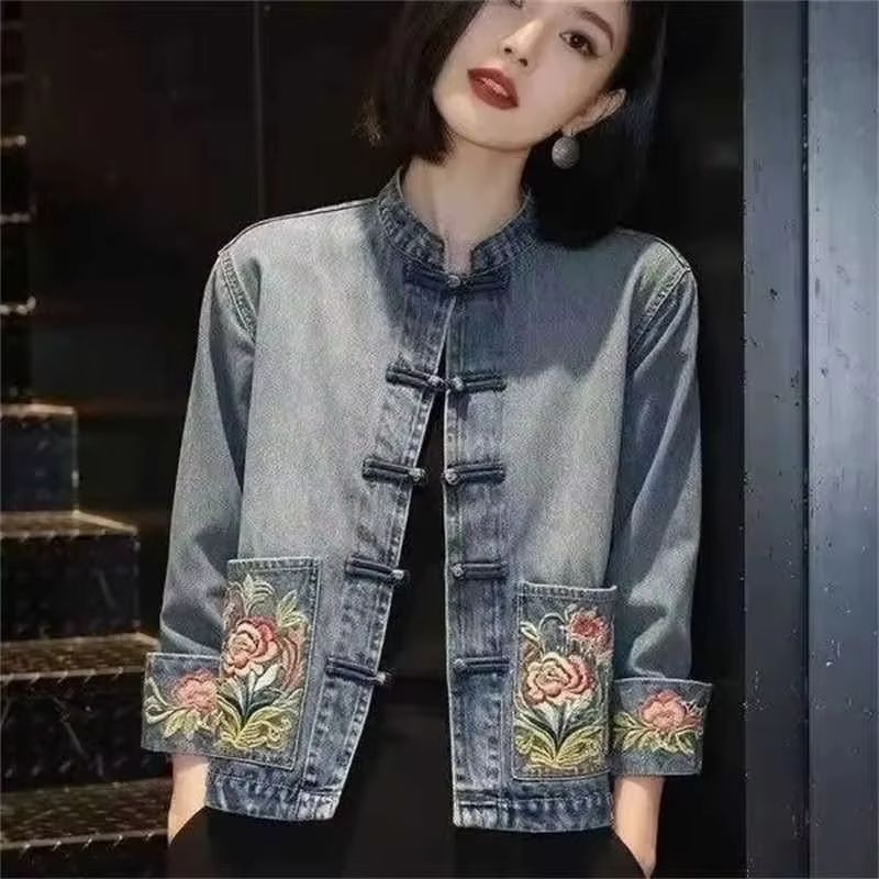 Spring Autumn Beautiful Embroi - Embroidery Jeans ulasan dan harga