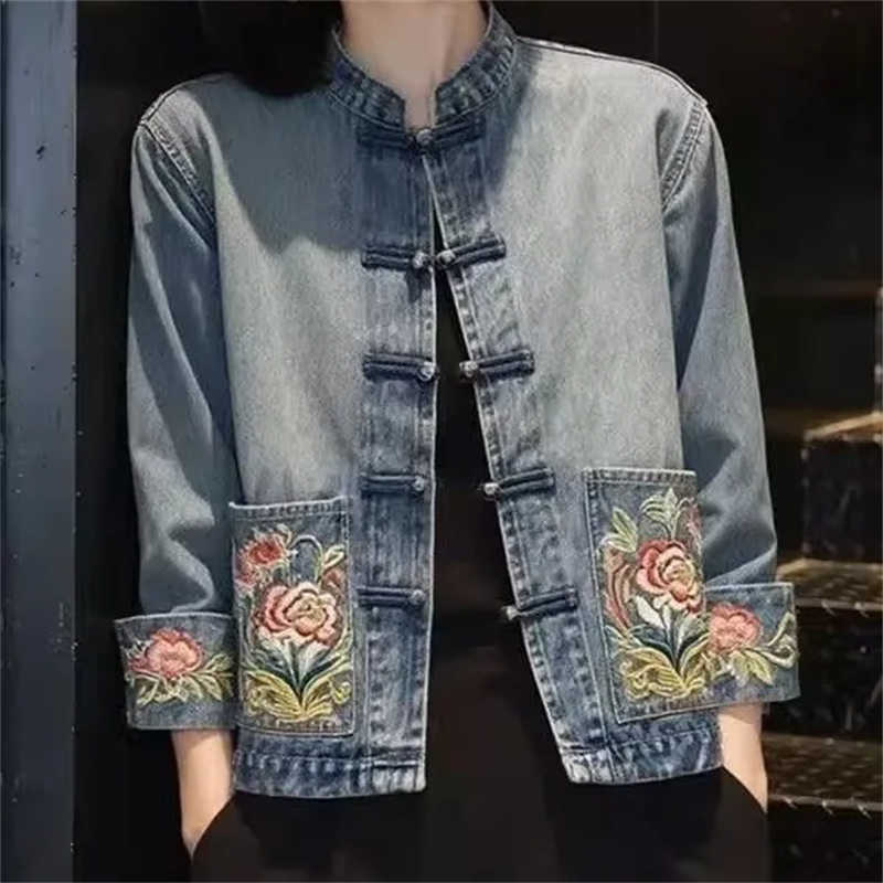 Spring Autumn Beautiful Embroi - Embroidery Jeans ulasan dan harga
