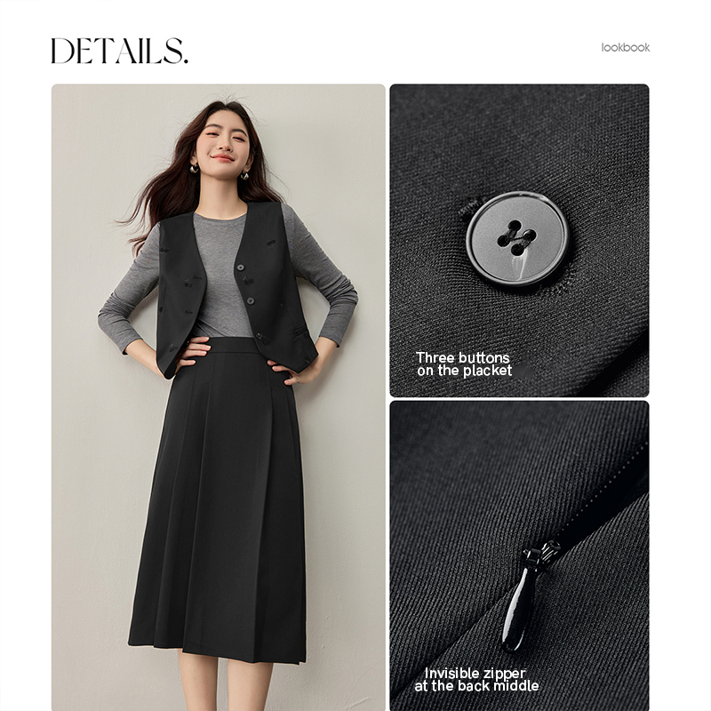SENTUBILA Office Outfits Waist - Embroidery Vest ulasan dan harga