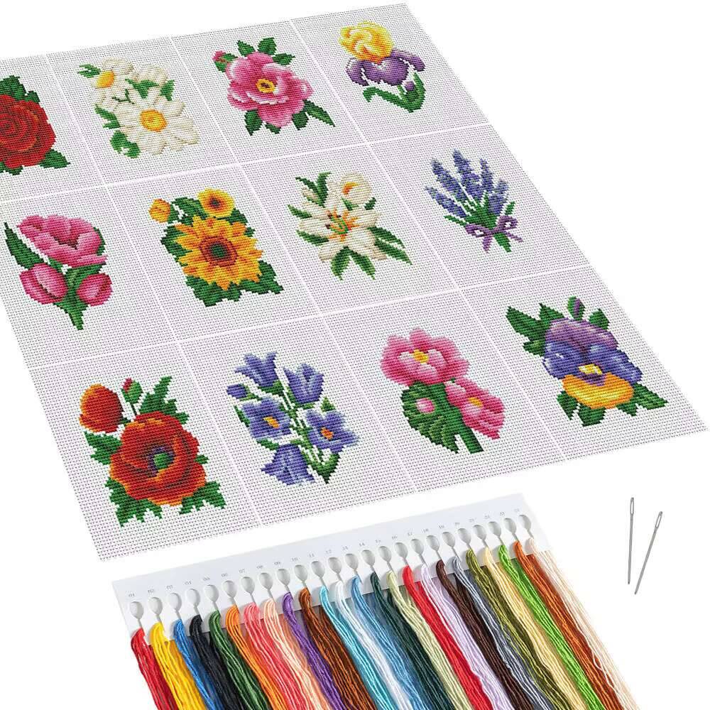 Huacan MINI Cross Stitch Rose  - Embroidery Rose Stitch ulasan dan harga