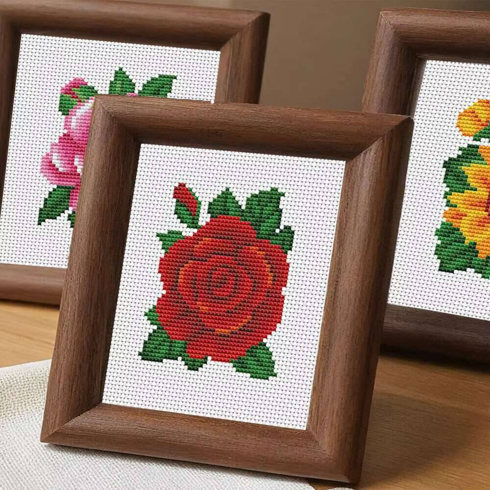 Huacan MINI Cross Stitch Rose  - Embroidery Rose Stitch ulasan dan harga