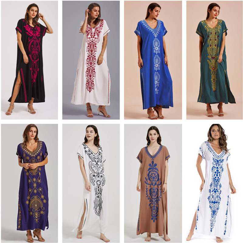 Swimsuit Cover Ups Embroidery  - Embroidery Kaftan ulasan dan harga