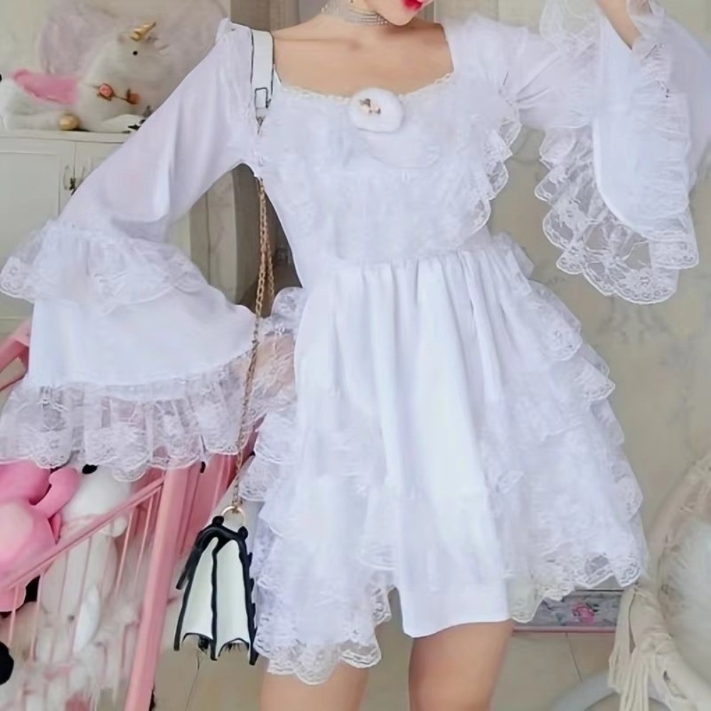 6cm Width Ruffle Lace Trim Bla - Embroidery White ulasan dan harga