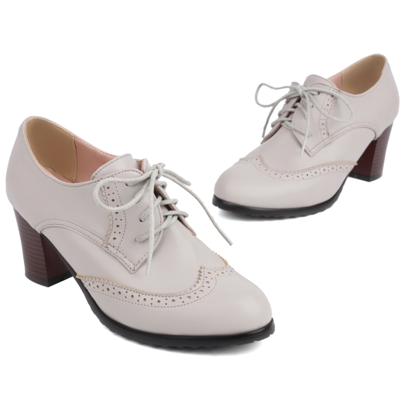 Vintage Women's High Heels Loa - Embroidery White ulasan dan harga