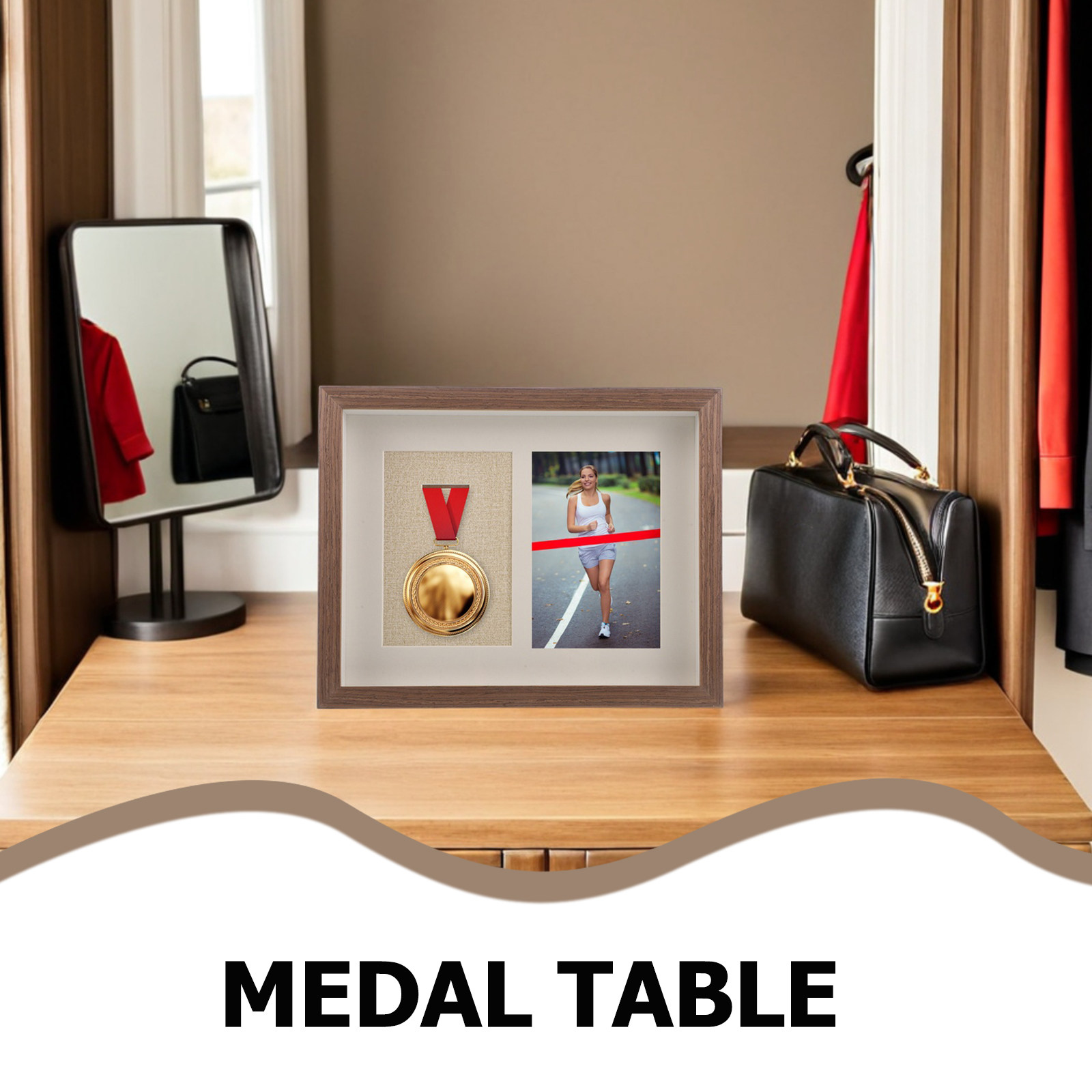 Wood Medal Display Frame 10 In - Frame Display Wood ulasan dan harga