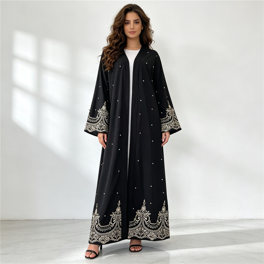 Dubai Embroidery Beaded Open A - Embroidery Kaftan ulasan dan harga