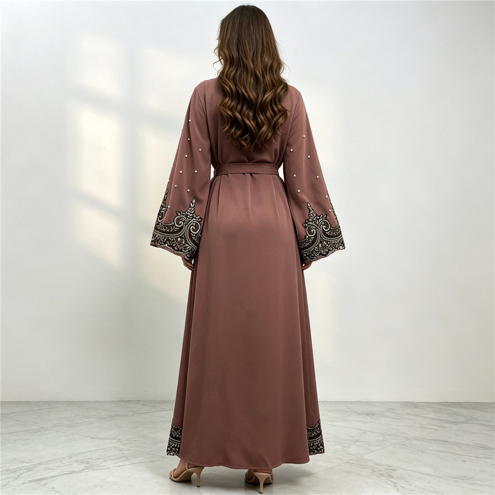 Dubai Embroidery Beaded Open A - Embroidery Kaftan ulasan dan harga