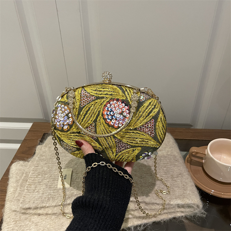 Retro Sequin Embroidery Flower - Embroidery Yellow Flower ulasan dan harga