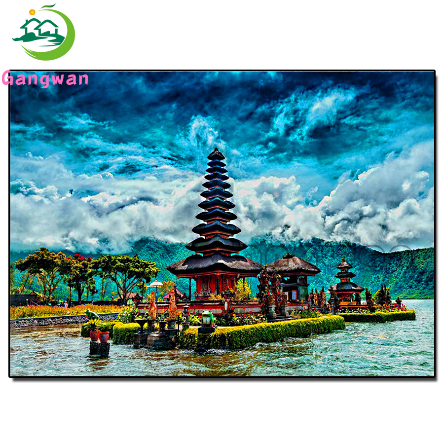 scenic building diamond painti - Embroidery In Indonesia ulasan dan harga