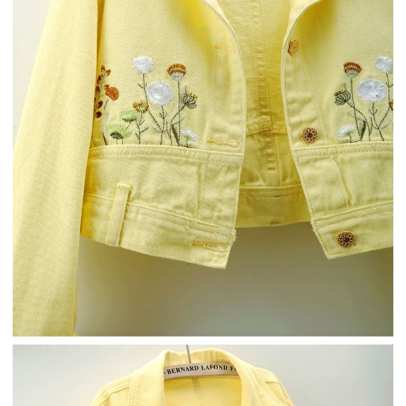 Ladies' Yellow Embroidered Flo - Embroidery Yellow Flower ulasan dan harga