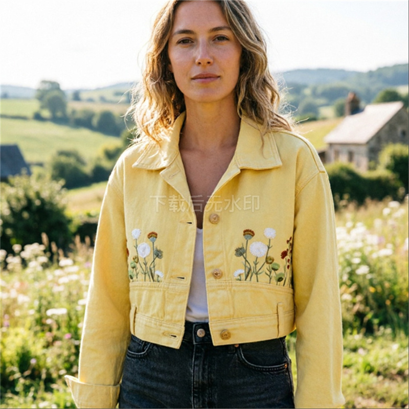 Ladies' Yellow Embroidered Flo - Embroidery Yellow Flower ulasan dan harga