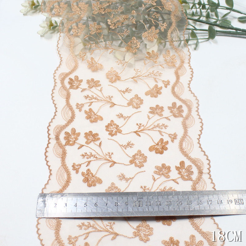 41yards Bilateral Embroidered  - Embroidery Yellow Flower ulasan dan harga