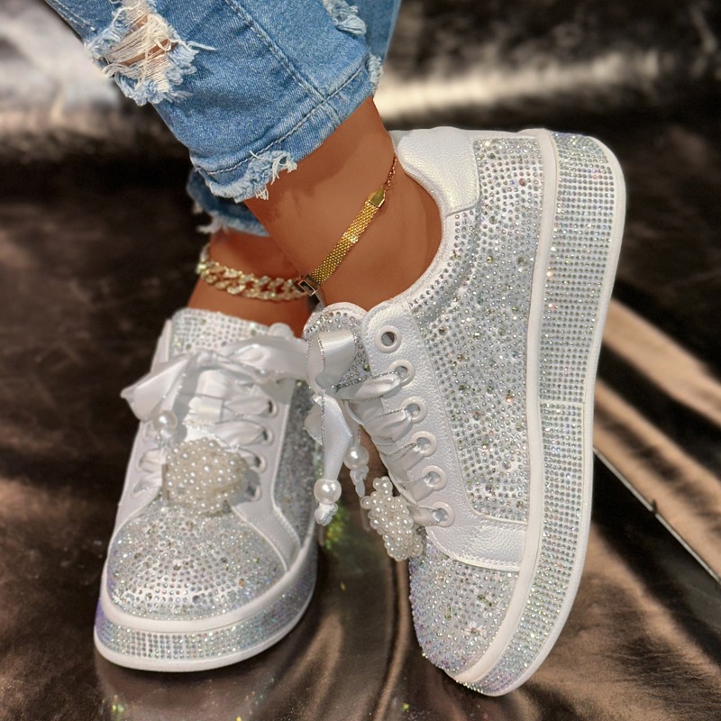 Women's Platform Shoes Shine C - Embroidery White ulasan dan harga