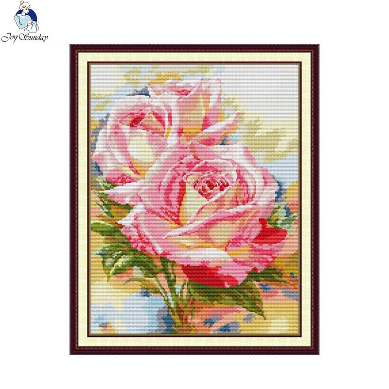Joy Sunday Cross Stitch Kit DI - Embroidery Rose Stitch ulasan dan harga
