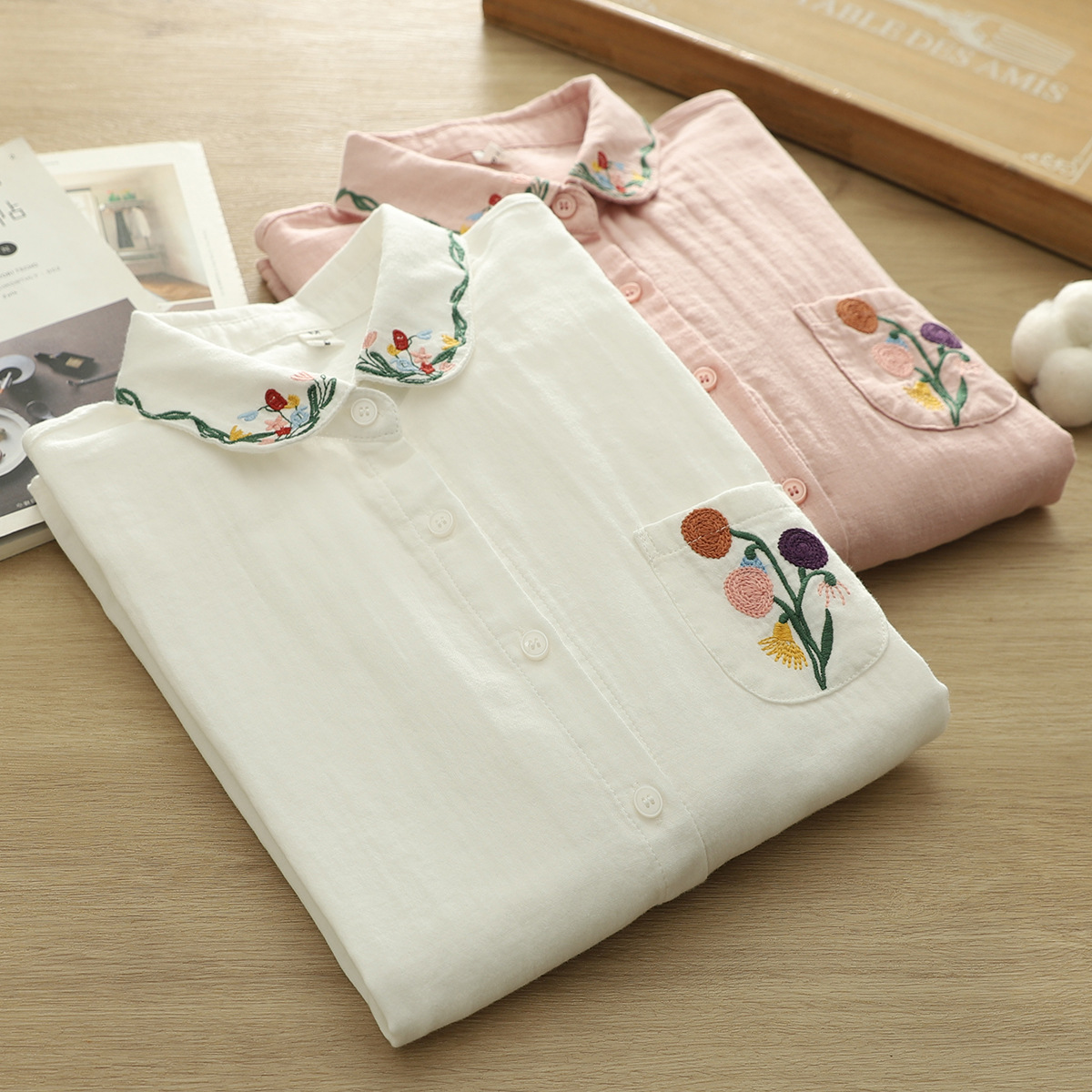 2026 Korean clothes ladies top - Embroidery Yarns ulasan dan harga