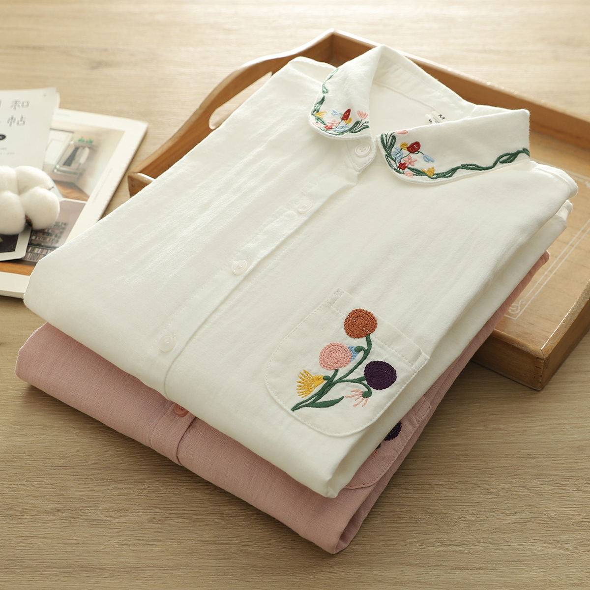 2026 Korean clothes ladies top - Embroidery Yarns ulasan dan harga