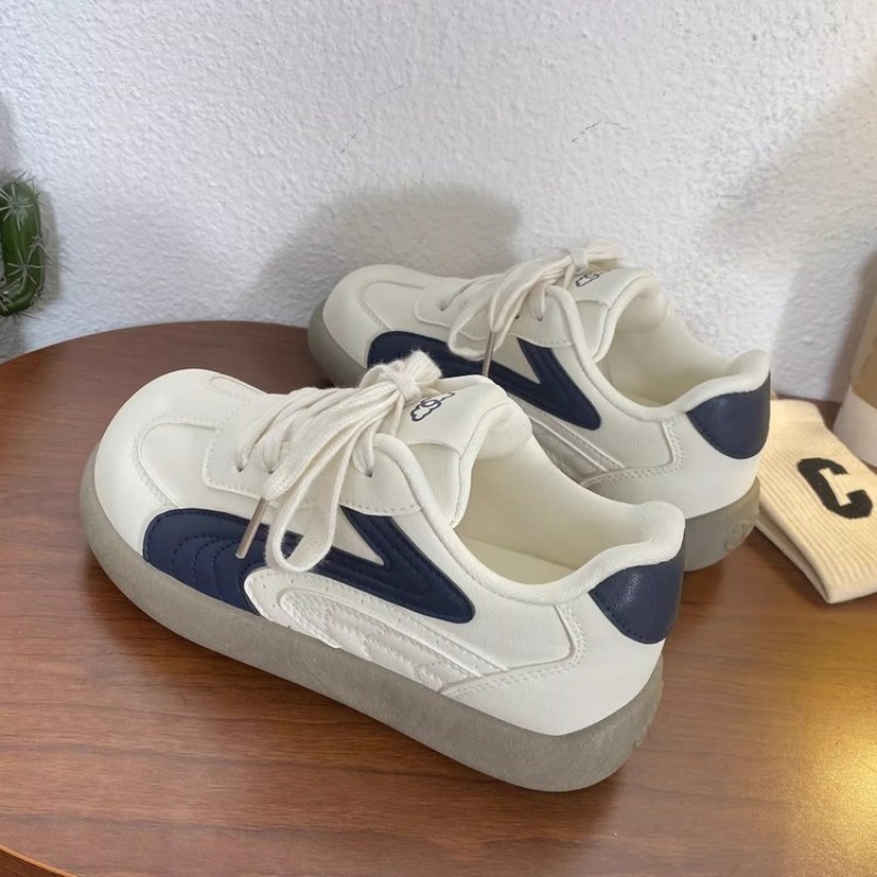 Vintage Women Chunky Sneakers  - Embroidery White ulasan dan harga