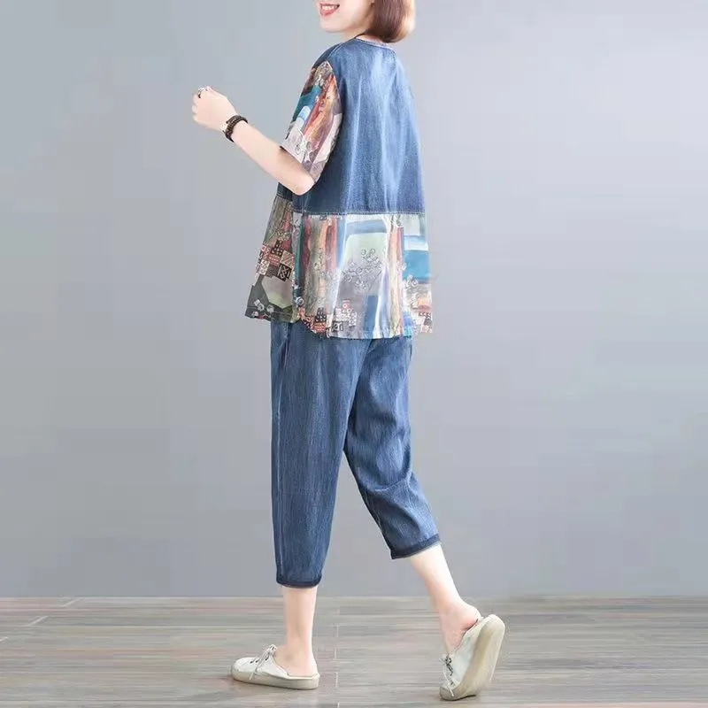 5XL Summer Women's Jeans Sets  - Embroidery Jeans ulasan dan harga