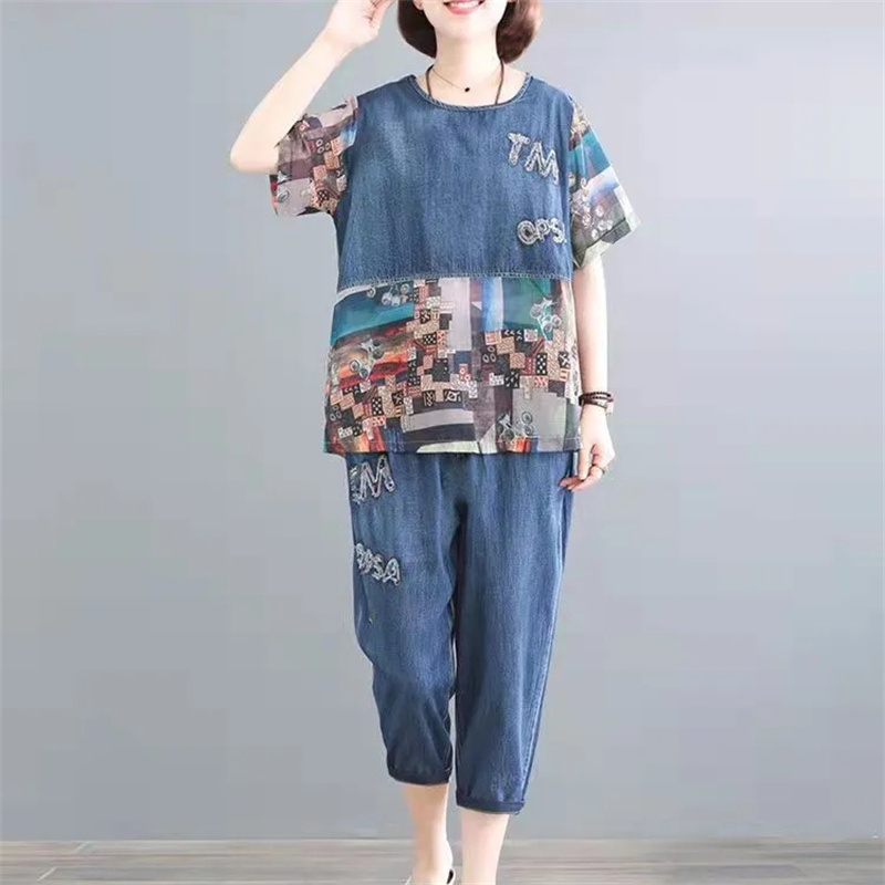 5XL Summer Women's Jeans Sets  - Embroidery Jeans ulasan dan harga