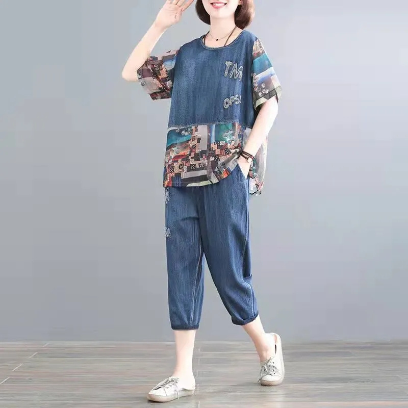 5XL Summer Women's Jeans Sets  - Embroidery Jeans ulasan dan harga