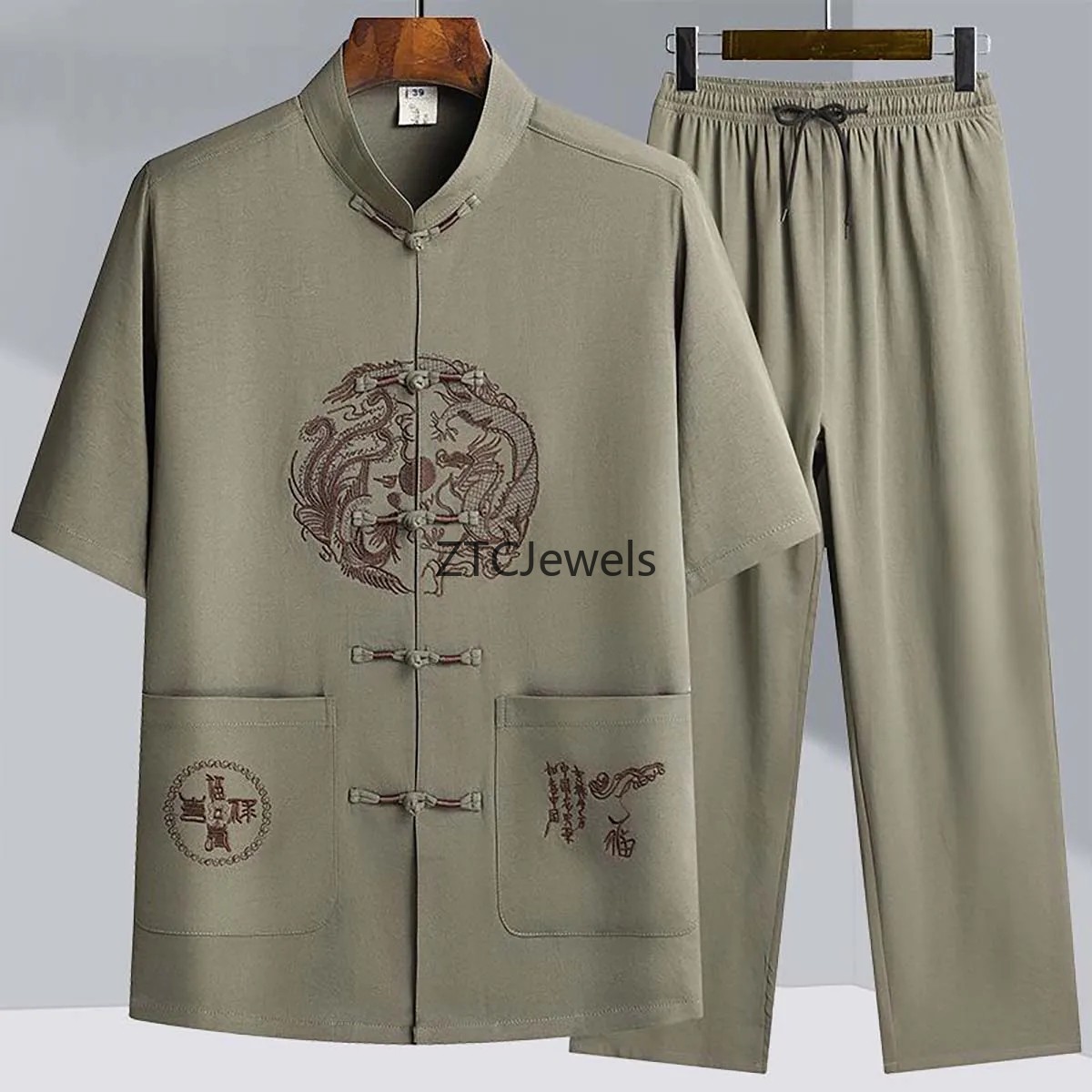 Traditional Chinese Kung Fu Su - Embroidery Shirt ulasan dan harga