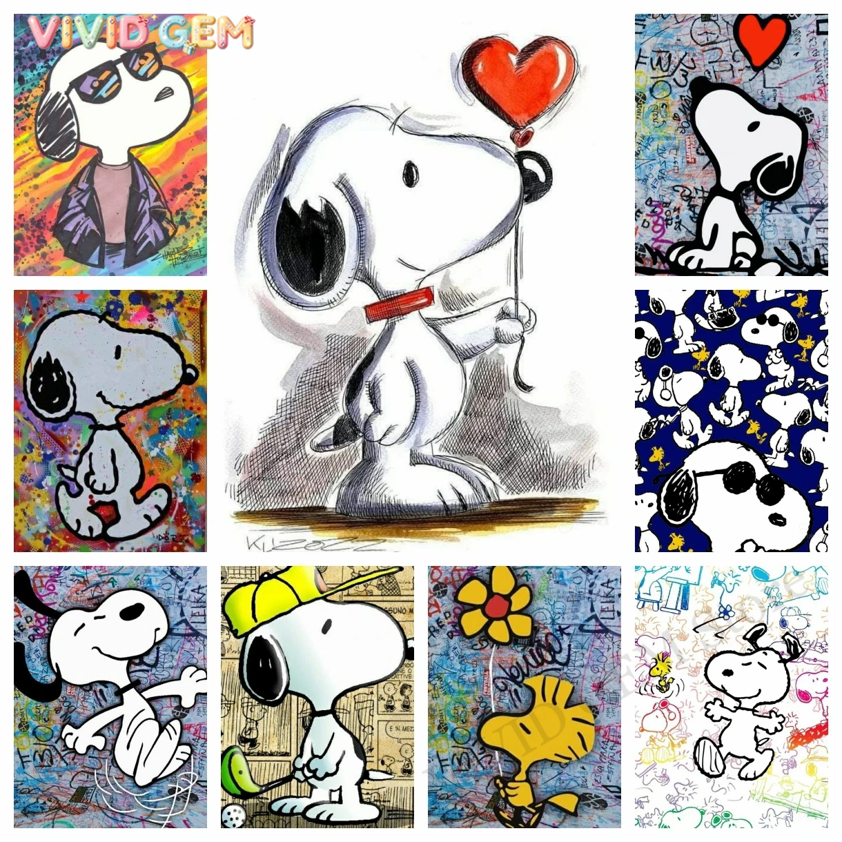 VIVID GEM Kawaii Graffiti Snoo - Embroidery Pattern ulasan dan harga